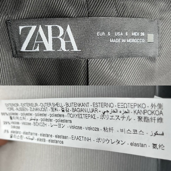 Zara Long Blazer with Single Gold Button Women’s Size Small Tan Beige - Picture 9 of 10